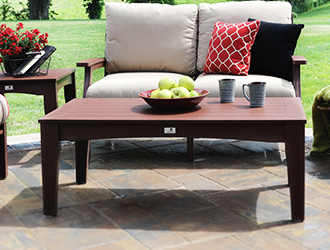 Coffee Table and outdoor love seat.
