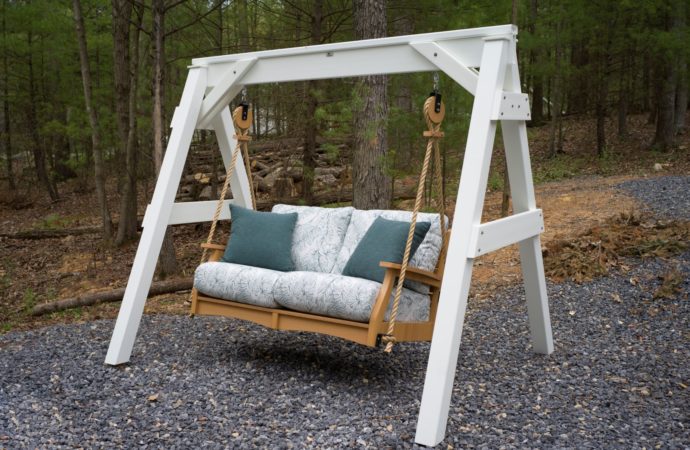 CT loveseat in NT with White Vinly A-Frame