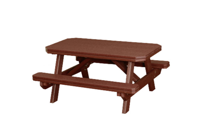 Poly picnic table with benches.