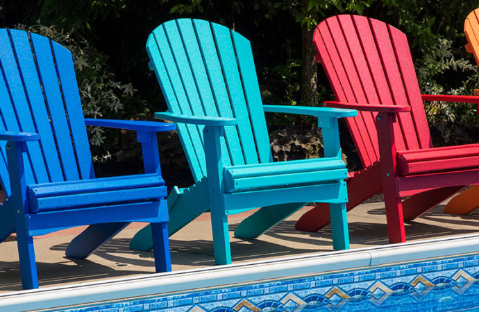 Comfo Back Folding Adirondack Chairs - Tropical Colors (3)