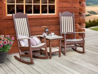 Rocking Chairs on Cabin Porch.